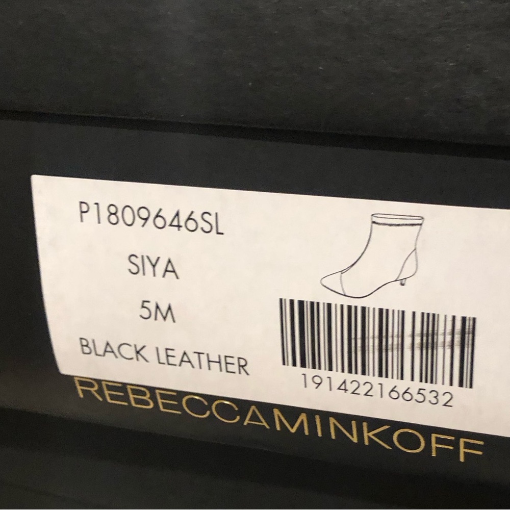 REBECCA MINKOFF Black Leather Booties. - Picture 6 of 7